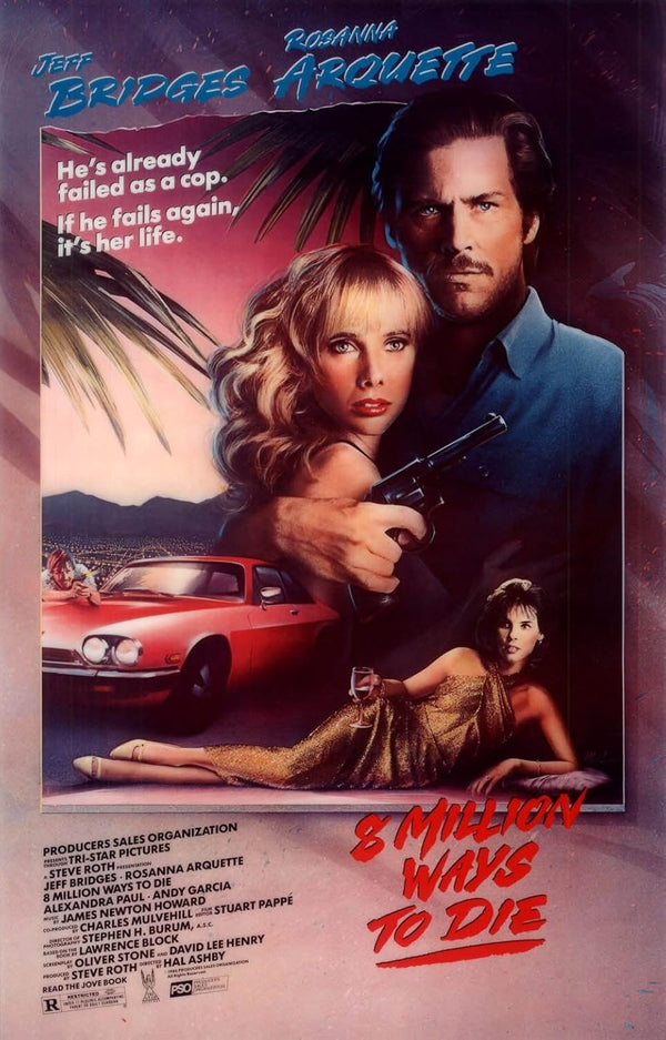 8 Million Ways to Die (1986) | Michael J. Fox, James Woods Action Crime Drama Classic Movie Poster | Film Wall Art Print