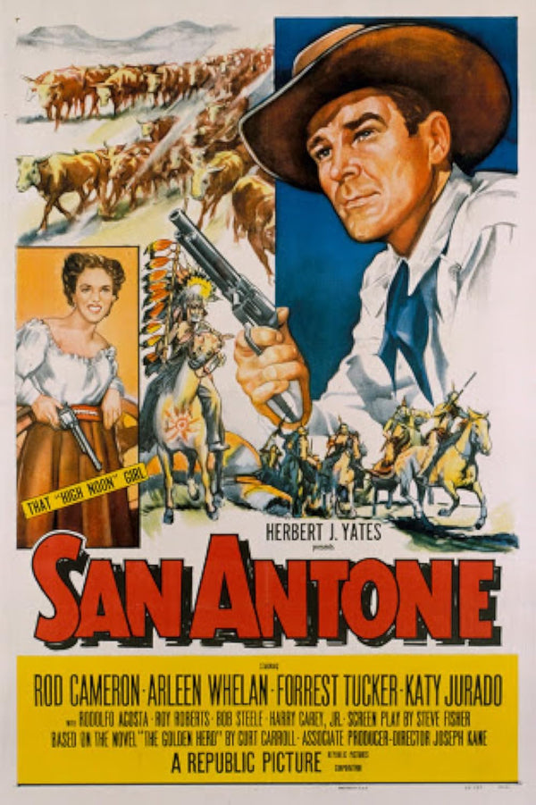 San Antone (1953) - Classic Western Drama Poster Movie Poster | Film Wall Art Print