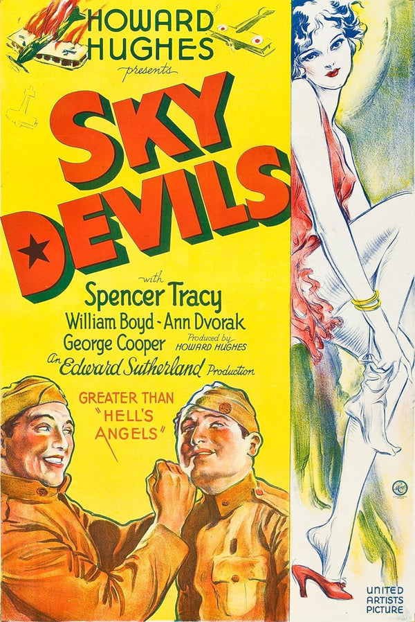 Sky Devils (1932) - Action, Comedy, Romance Classic Movie Poster Movie Poster | Film Wall Art Print