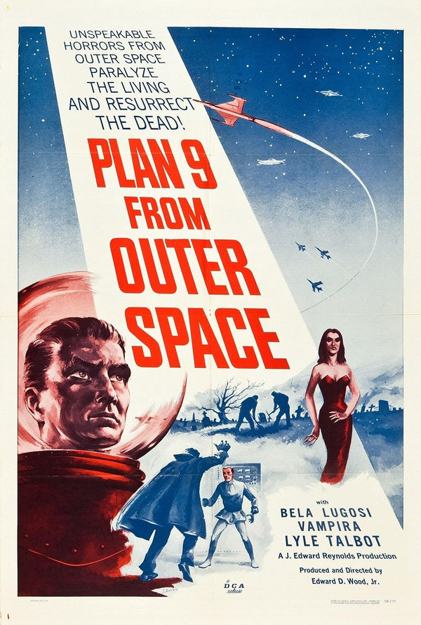 Plan 9 from Outer Space (1958) – B-Movie Horror Sci-Fi Poster Movie Poster | Film Wall Art Print