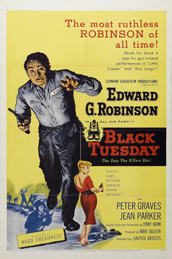 Black Tuesday (1954) – Crime Drama Film Noir Poster Movie Poster | Film Wall Art Print