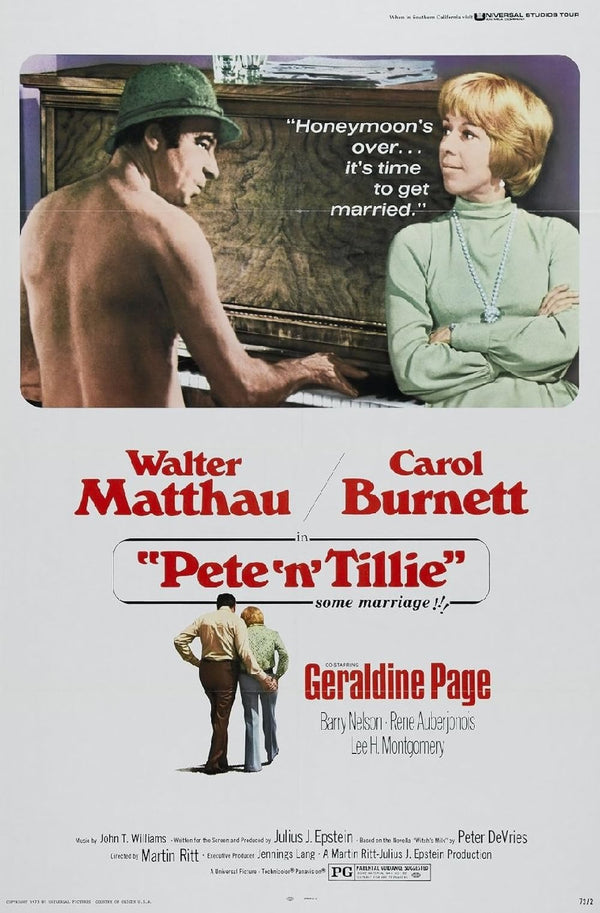 Pete 'n' Tillie (1972) - Comedy, Drama, Romance Movie Poster Movie Poster | Film Wall Art Print