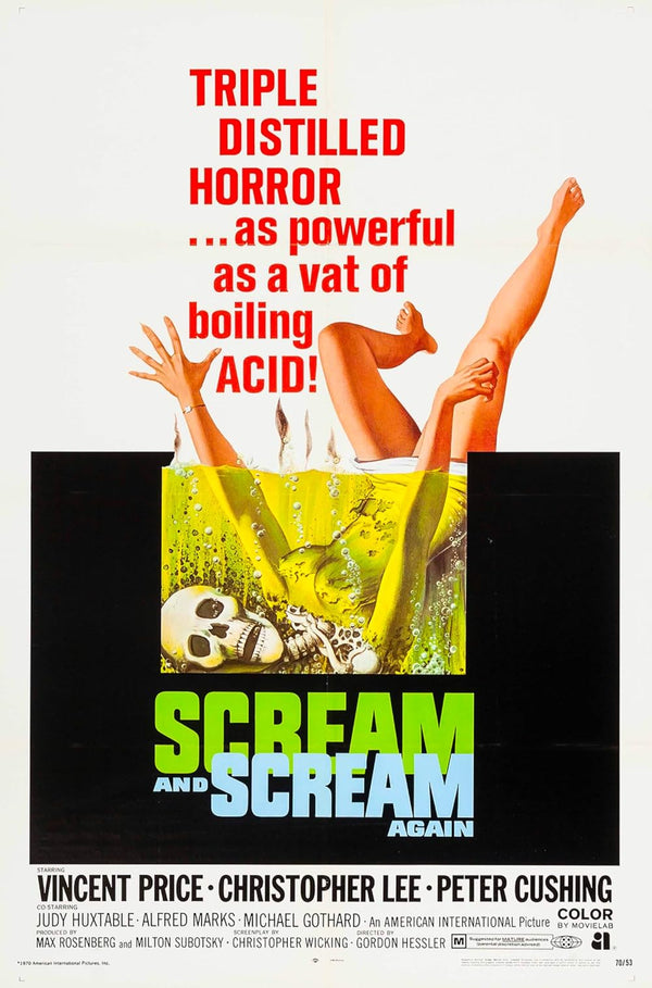 Scream and Scream Again (1970) - Chilling Crime Thriller Movie Poster | Film Wall Art Print