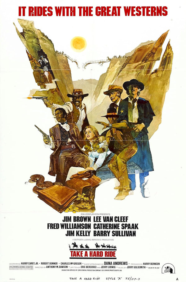 Take A Hard Ride (1975) – Classic Adventure Western Movie Poster Movie Poster | Film Wall Art Print