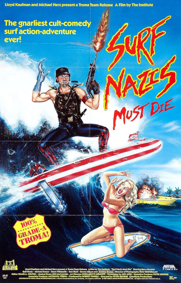 Surf Nazis Must Die (1987) - Action Comedy Drama Movie Poster Movie Poster | Film Wall Art Print
