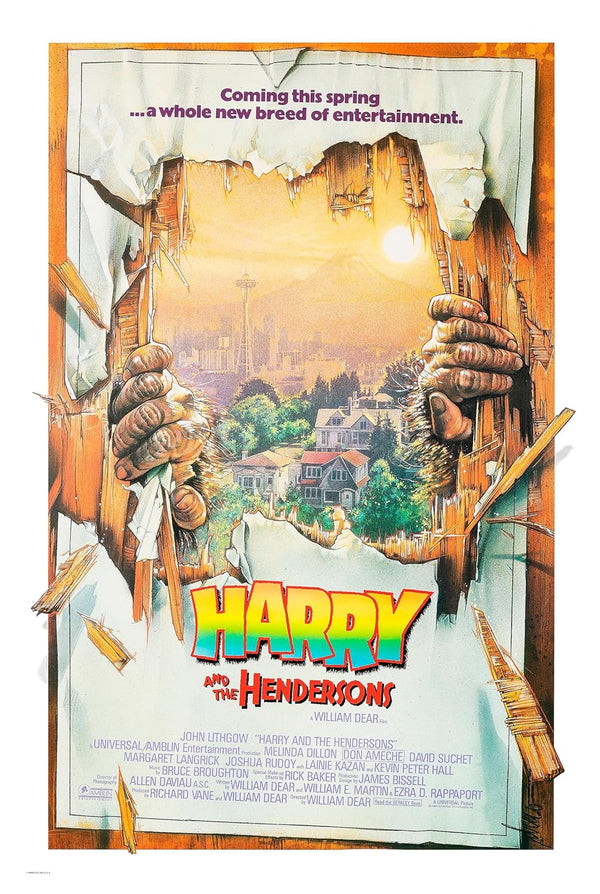 Harry and the Hendersons Movie Poster - Bigfoot Family Comedy Movie Poster | Film Wall Art Print