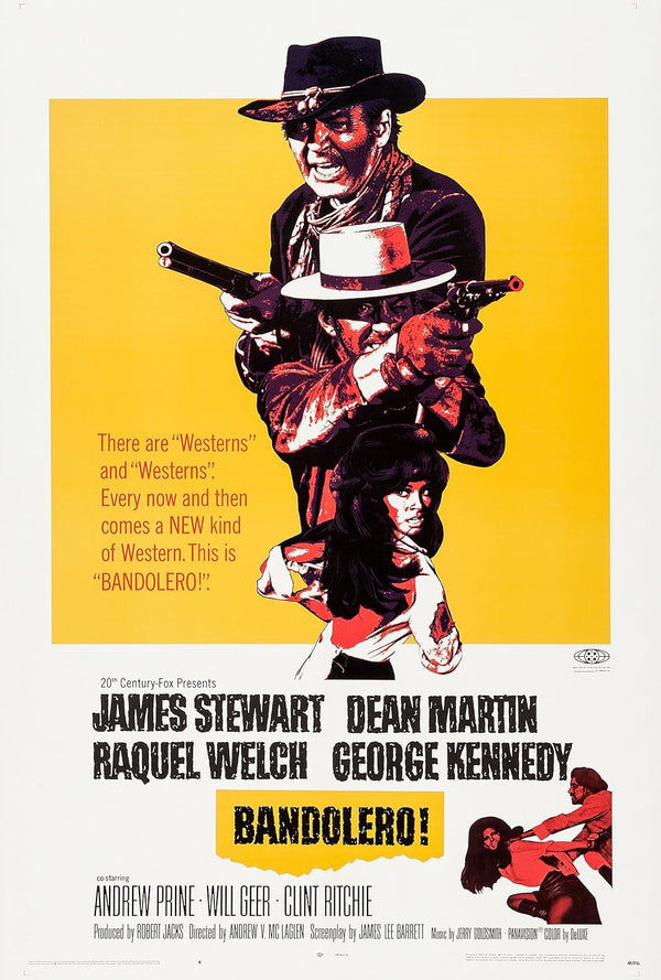 Bandolero Movie Poster - Vintage Western Film Art Print Movie Poster | Film Wall Art Print