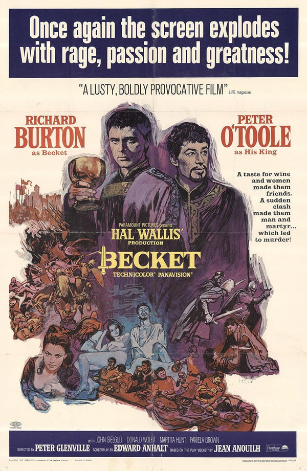 Becket (1964) – Historical Drama Movie Poster | Biography, Drama, History Movie Poster | Film Wall Art Print