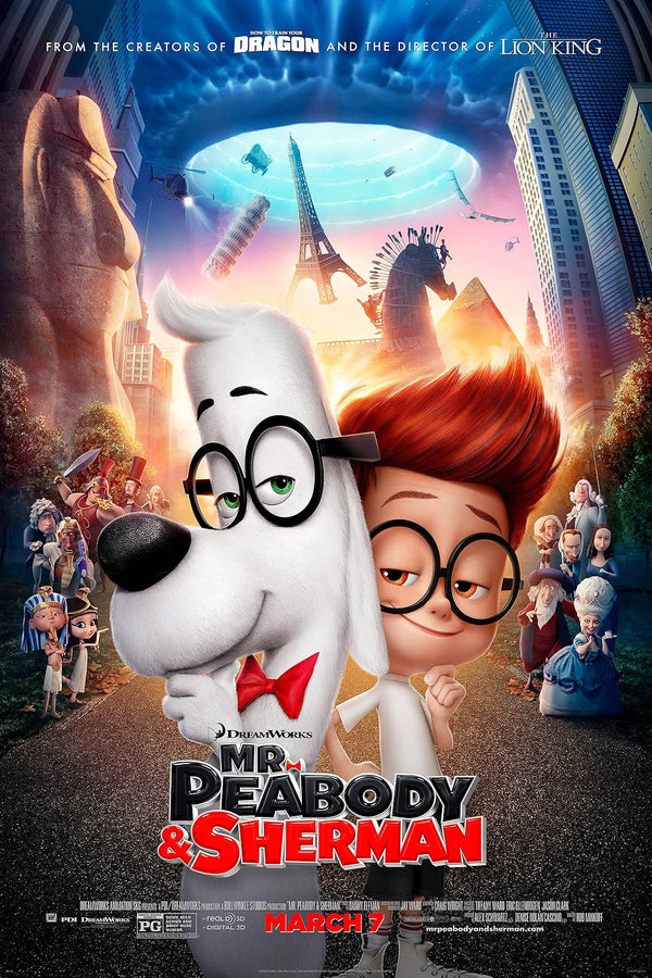 Mr. Peabody and Sherman (2014) - Animated Adventure Comedy Movie Poster Movie Poster | Film Wall Art Print