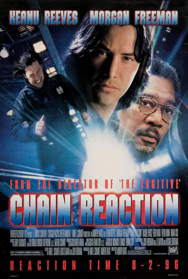 Chain Reaction (1996) – Action-Packed Sci-Fi Thriller Movie Poster | Film Wall Art Print