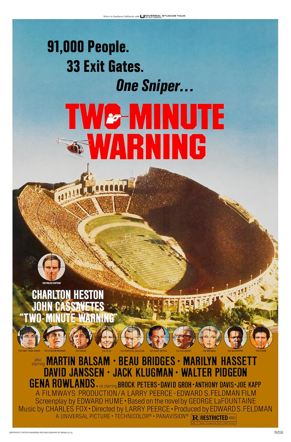 Two Minute Warning (1976) - Action Crime Drama Movie Poster Movie Poster | Film Wall Art Print