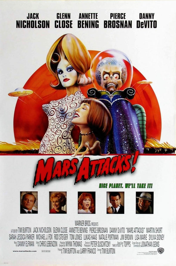 Mars Attacks! Movie Poster - Tim Burton Sci-Fi Comedy Classic Movie Poster | Film Wall Art Print