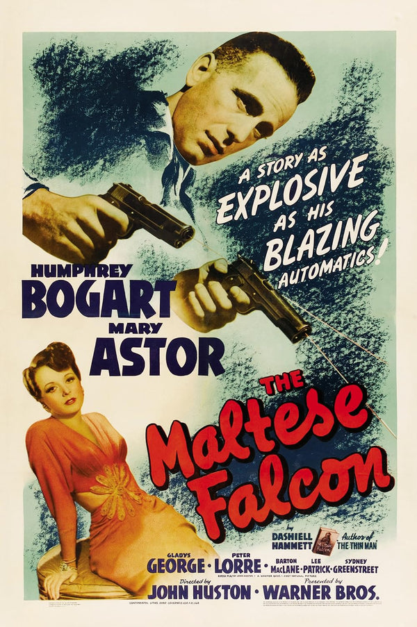 The Maltese Falcon Movie Poster - Classic Film Noir Art Movie Poster | Film Wall Art Print