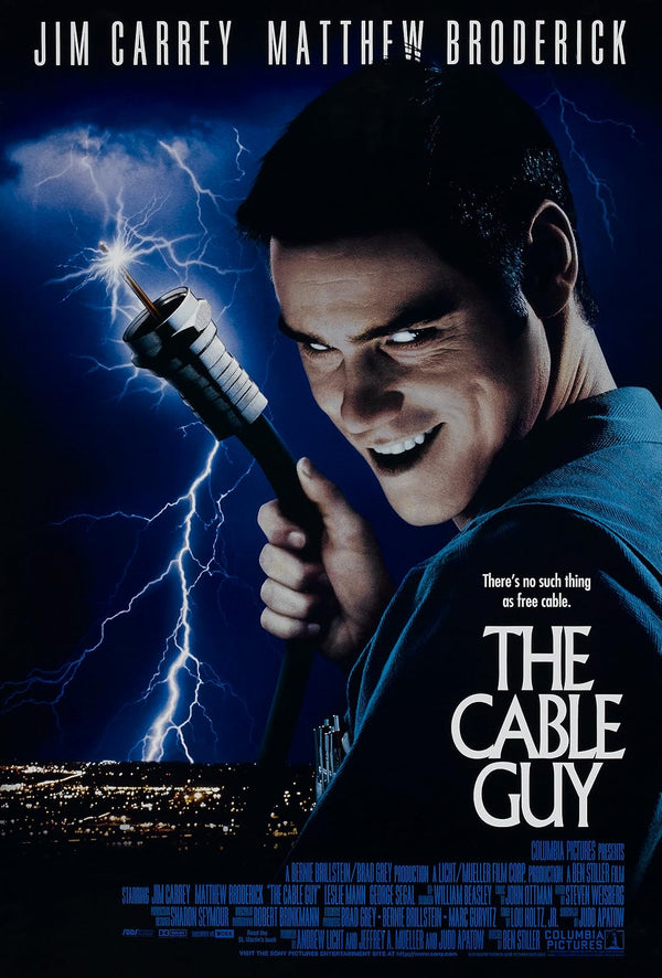 Cable Guy (1996) - Dark Comedy Thriller Movie Poster Movie Poster | Film Wall Art Print
