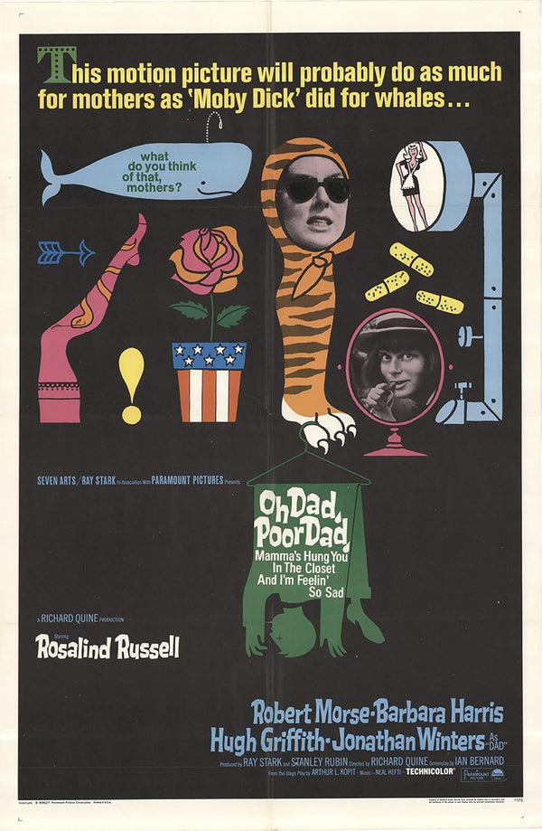 Oh Dad Poor Dad (1967) - Classic Comedy Movie Poster Movie Poster | Film Wall Art Print