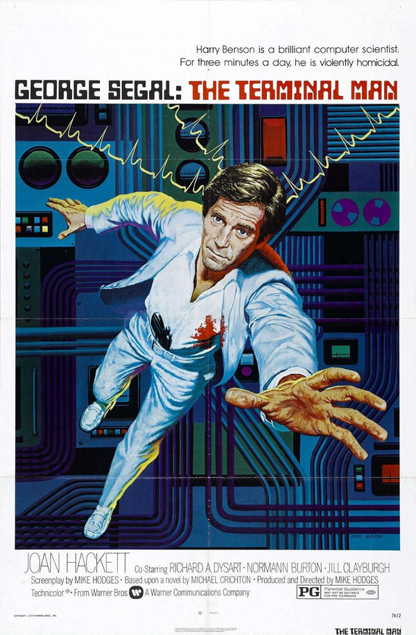 Terminal Man (1974) - Sci-Fi Horror Thriller Poster Movie Poster | Film Wall Art Print