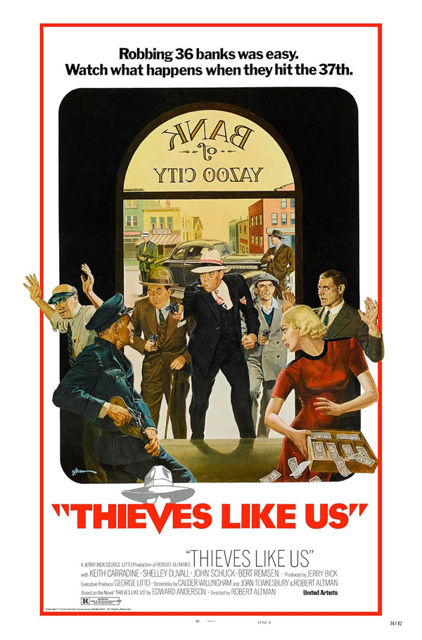 Thieves Like Us (1974) – Crime, Drama, Romance Movie Poster Movie Poster | Film Wall Art Print