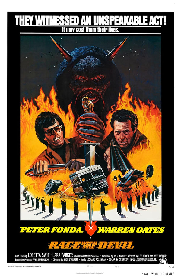 Race with the Devil (1975) – Classic Action Horror Movie Poster Movie Poster | Film Wall Art Print