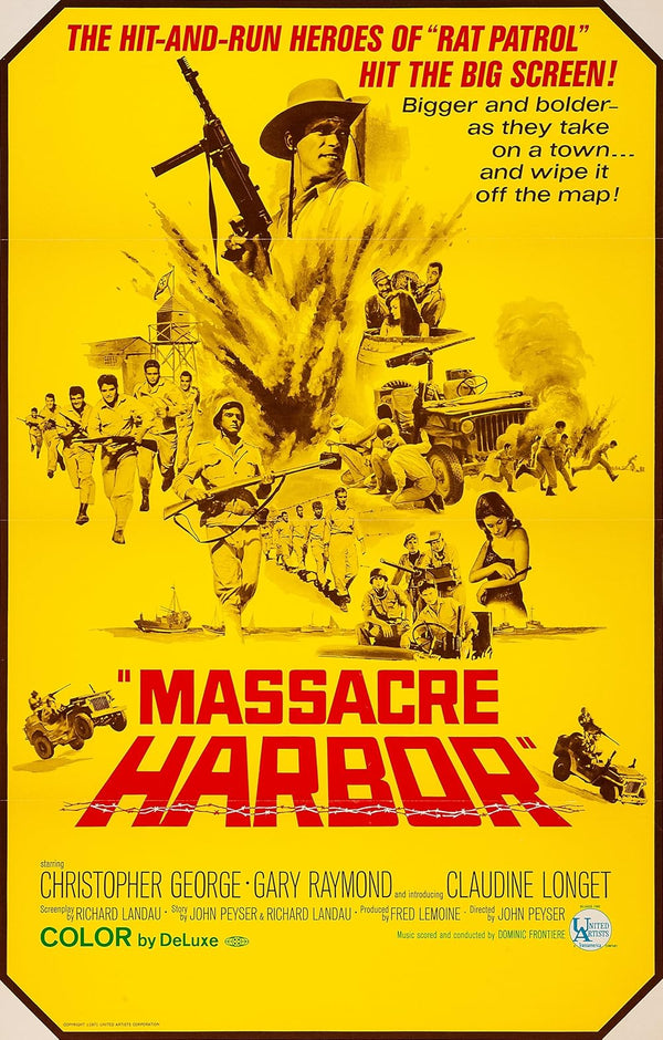 Massacre Harbor Movie Poster - Vintage War Film Art Print Movie Poster | Film Wall Art Print