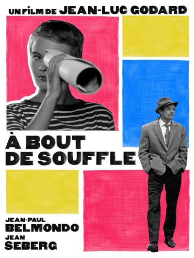 A Bout de Souffle (Breathless) - Classic French New Wave Film Poster Movie Poster | Film Wall Art Print