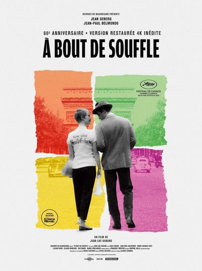 A Bout de Souffle - Jean-Luc Godard Classic French New Wave Film Movie Poster | Film Wall Art Print