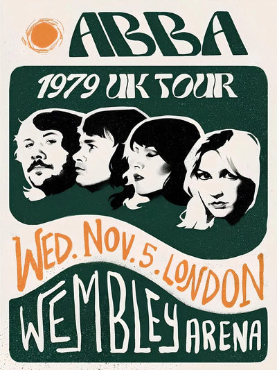 ABBA 1979 Tour London Wembley Arena - Vintage Concert Poster Movie Poster | Film Wall Art Print