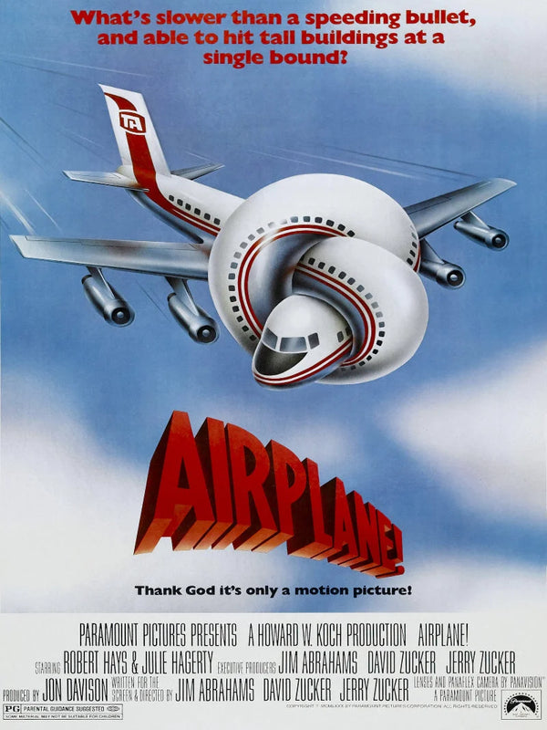 Airplane Movie Poster - Classic Comedy Film Art Movie Poster | Film Wall Art Print