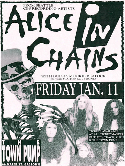 Alice in Chains at The Town Pump Gastown - Live Concert Poster Movie Poster | Film Wall Art Print