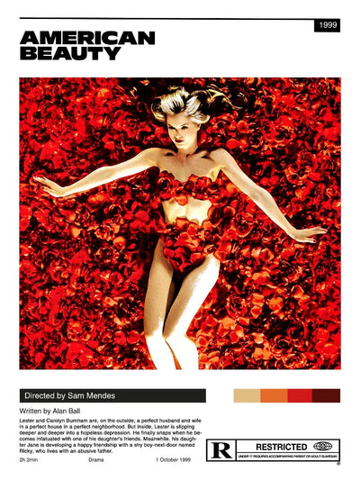 American Beauty Minimalist Movie Poster Design Movie Poster | Film Wall Art Print