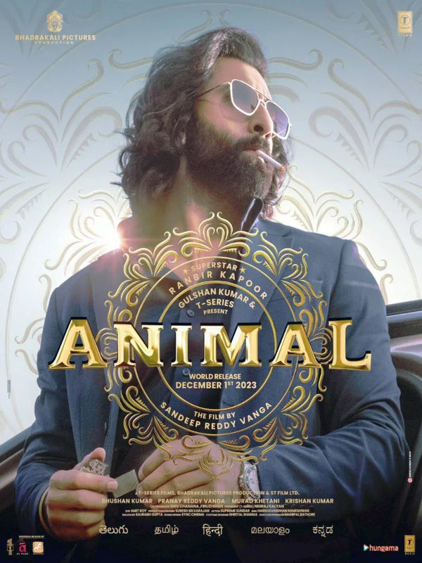 Animal Movie Poster - Official Hindi Action Drama Film Movie Poster | Film Wall Art Print