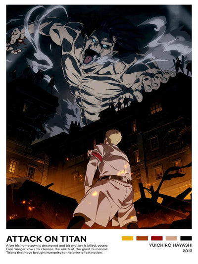 Attack on Titan Minimalist Movie Poster - Anime Wall Art Movie Poster | Film Wall Art Print