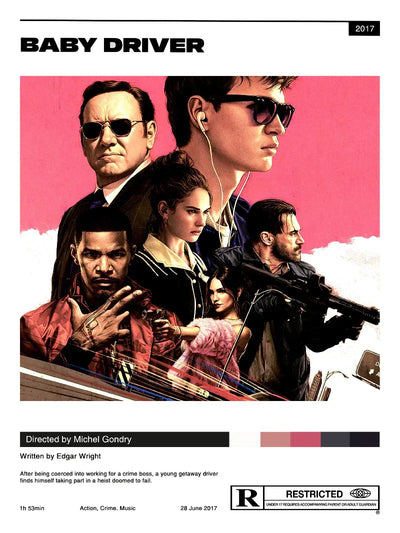 Baby Driver Minimalist Movie Poster - Artistic Design Movie Poster | Film Wall Art Print