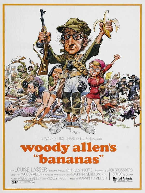 Bananas Movie Poster - Classic Woody Allen Comedy Film Art Movie Poster | Film Wall Art Print