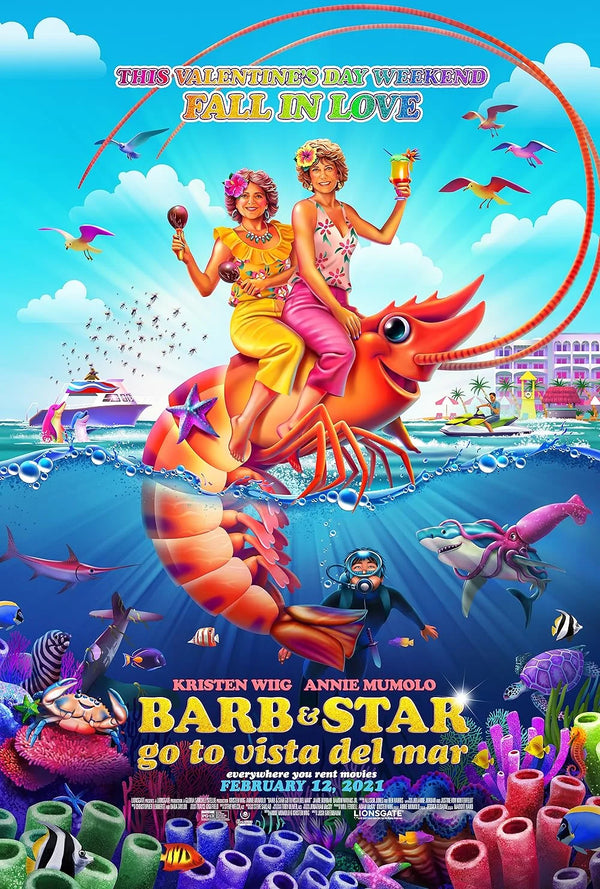Barb and Star Go To Vista Del Mar (2021) - Hilarious Comedy Fantasy Adventure Movie Poster | Film Wall Art Print