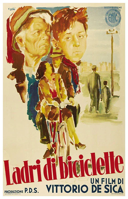 Bicycle Thief Italian Podcast Episode | Classic Cinema Analysis Movie Poster | Film Wall Art Print