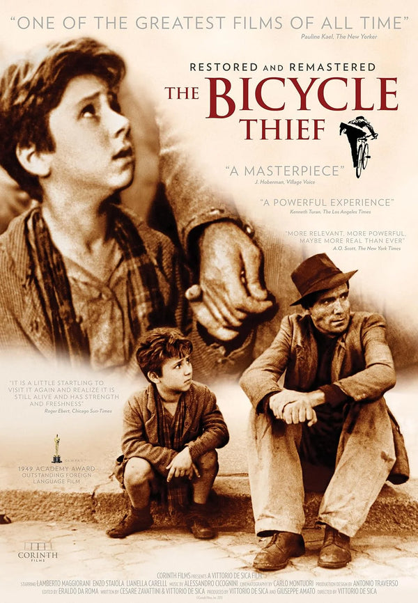 Bicycle Thieves Movie Poster - Classic Italian Neorealist Film Movie Poster | Film Wall Art Print