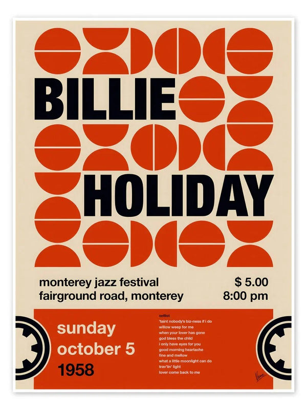 Billie Holiday at Monterey Jazz Festival Poster Movie Poster | Film Wall Art Print