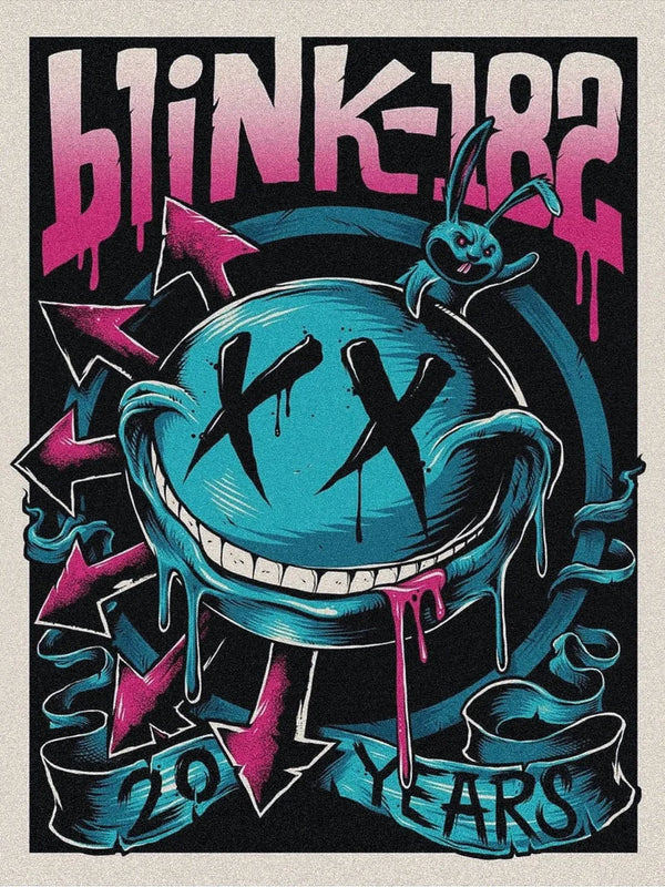 Blink-182 20 Years Movie Poster - Iconic Pop Punk Band Movie Poster | Film Wall Art Print