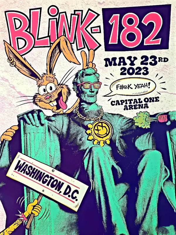 Blink-182 Concert Poster: Capital One Arena Washington DC 2023 Movie Poster | Film Wall Art Print