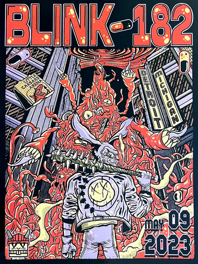 Blink-182 Concert Poster Little Caesars Arena Detroit 2023 Movie Poster | Film Wall Art Print