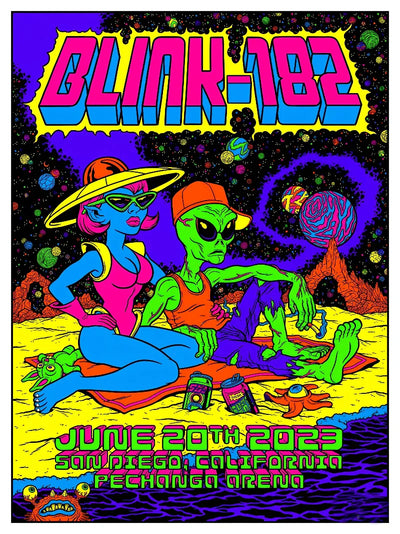 Blink-182 Pechanga Arena San Diego CA 2023 Concert Poster Movie Poster | Film Wall Art Print