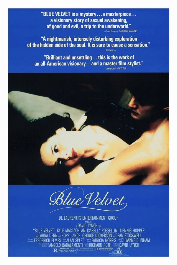 Blue Velvet (1986) Poster: Dark Drama Meets Timeless Design - Premium Movie Poster