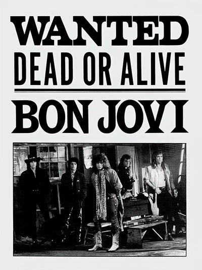 Bon Jovi Wanted Dead or Alive Movie Poster - Classic Rock Art Movie Poster | Film Wall Art Print
