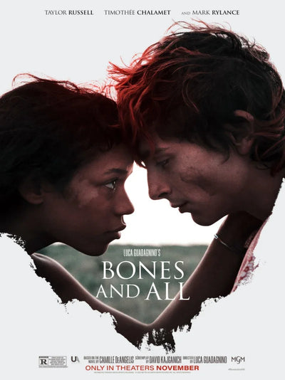 Bones and All Movie Poster | Timothée Chalamet & Taylor Russell Romance Movie Poster | Film Wall Art Print