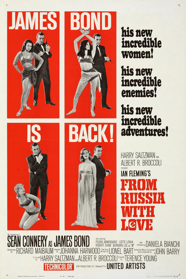 Bring Home the 1963 James Bond Classic: From Russia with Love Poster - Premium Movie Poster