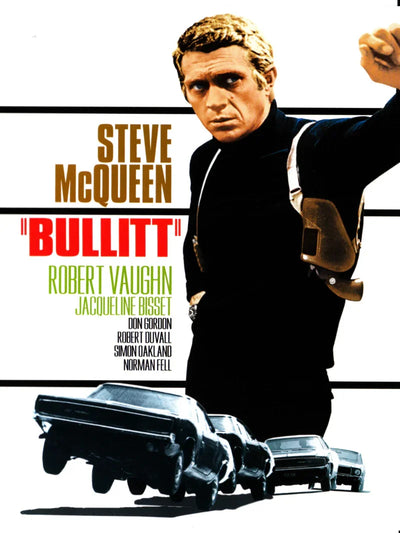 Bullitt Movie Poster - Classic 1968 Steve McQueen Thriller Movie Poster | Film Wall Art Print