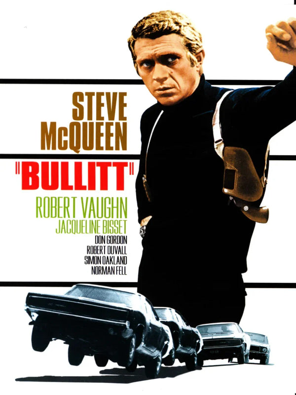 Bullitt Movie Poster - Classic 1968 Steve McQueen Thriller Movie Poster | Film Wall Art Print