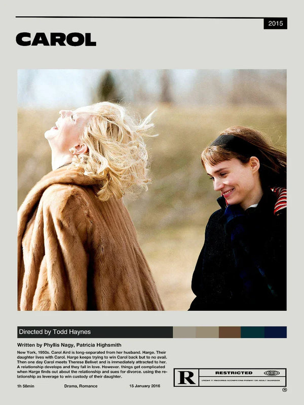 Carol Minimalist Movie Poster | Elegant Design Art Print Movie Poster | Film Wall Art Print