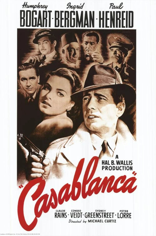 Casablanca Movie Poster - Classic 1942 Film Art Print Movie Poster | Film Wall Art Print