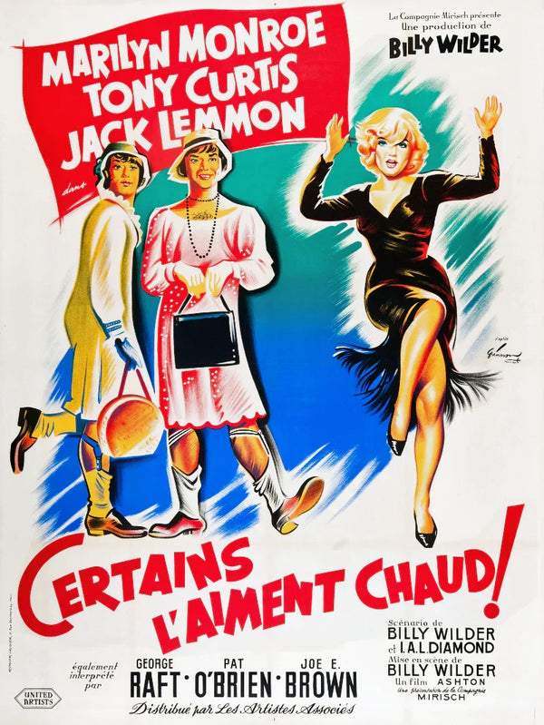Certains L'aiment Chaud - Classic Movie Poster | Some Like It Hot Movie Poster | Film Wall Art Print